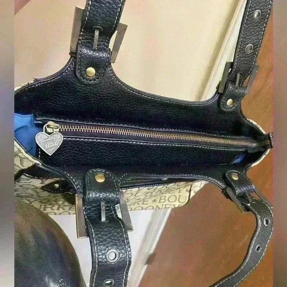 Dooney & Bourke Vintage Signature Canvas Print Small Soft Satchel Shoulder Bag - Picture 7 of 16